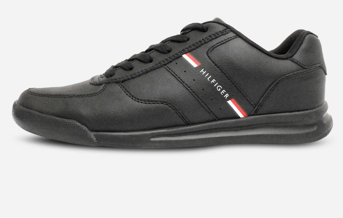 Tommy Hilfiger All Black Leather Designer Shoes