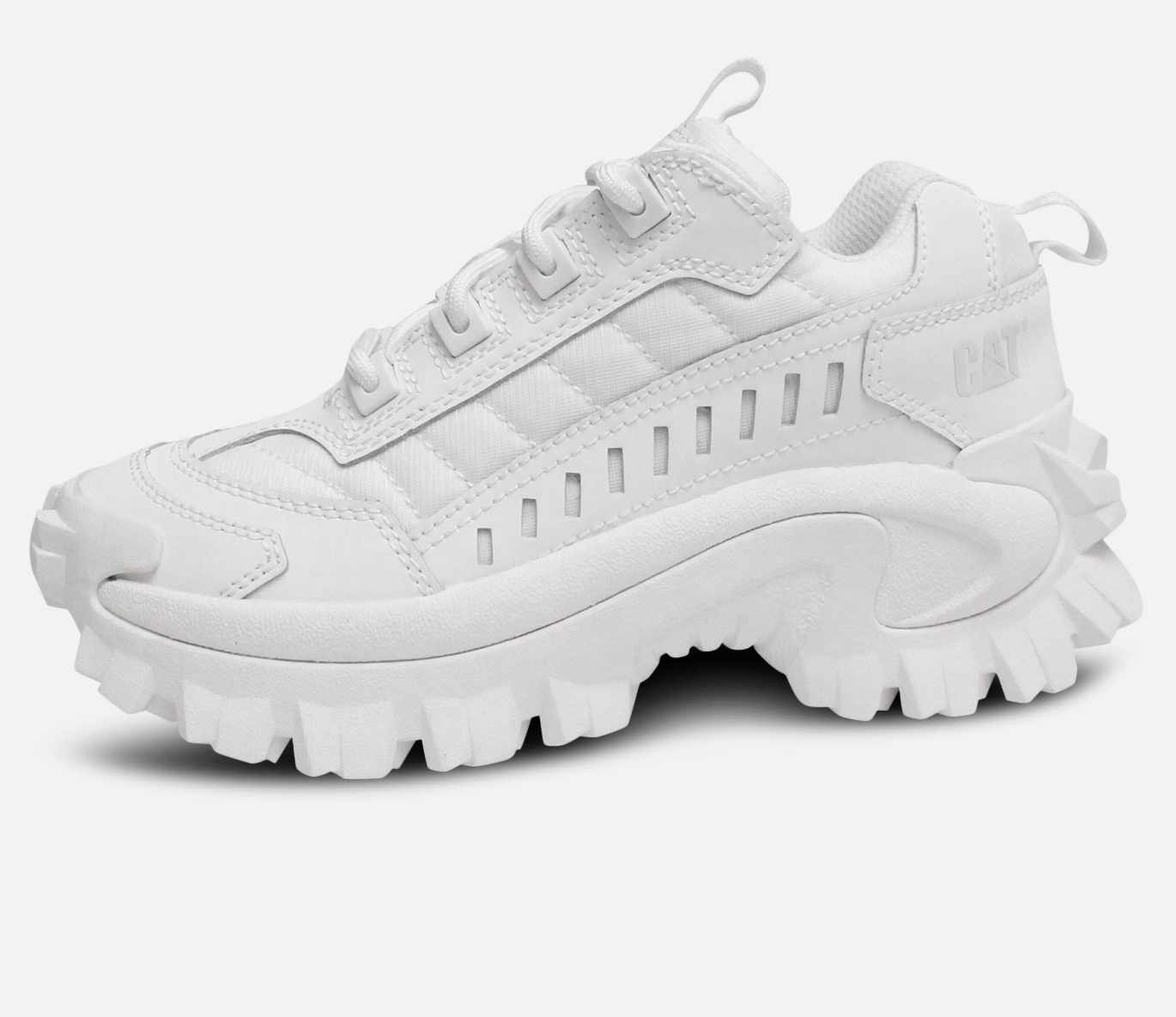 All White Designer CAT Chunky Intruder Trainer Shoes
