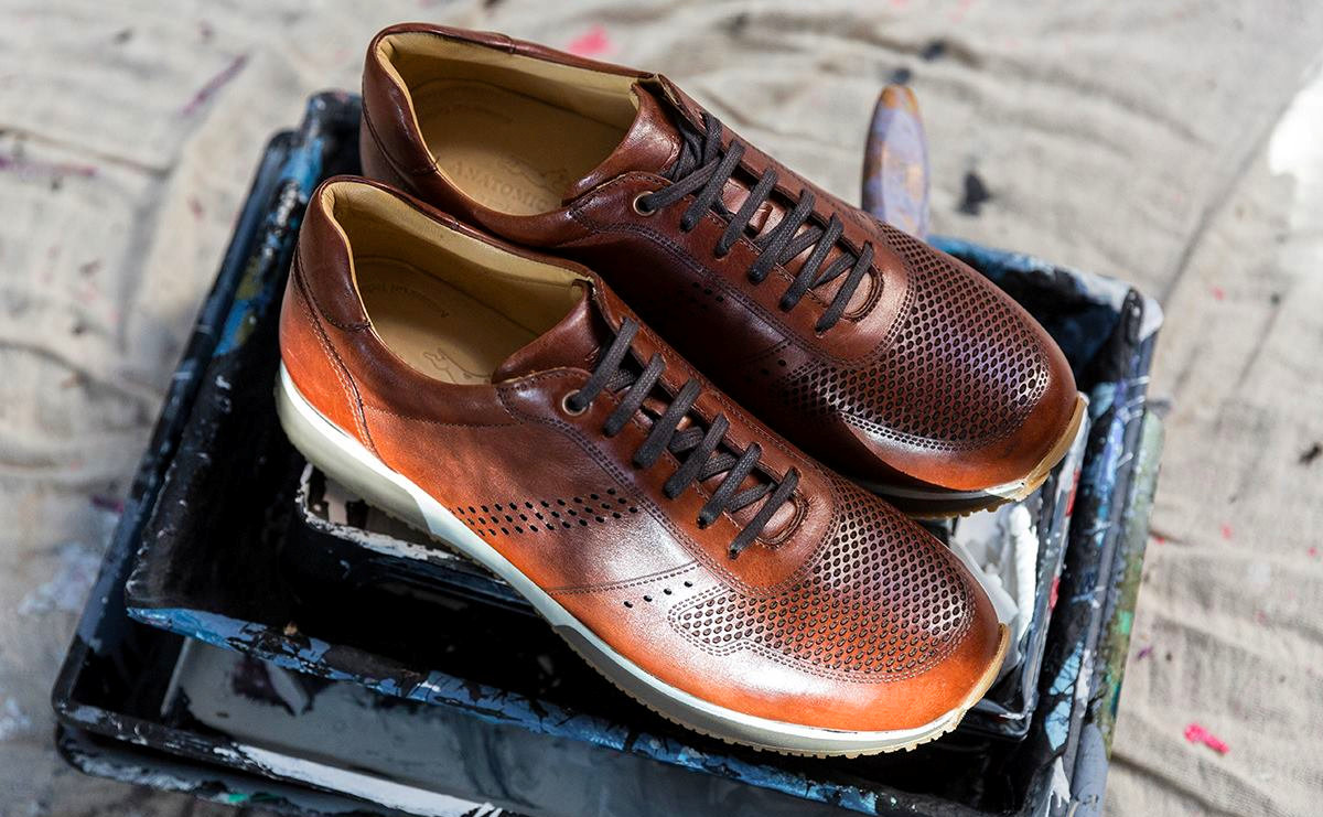 Chestnut Brown Leather Anatomic Comfort Casual Lace