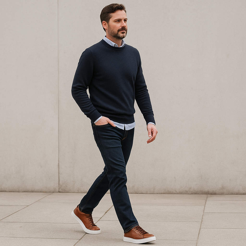 Anatomic Comfort Lace Up Training Shoes in Light Brown Leather