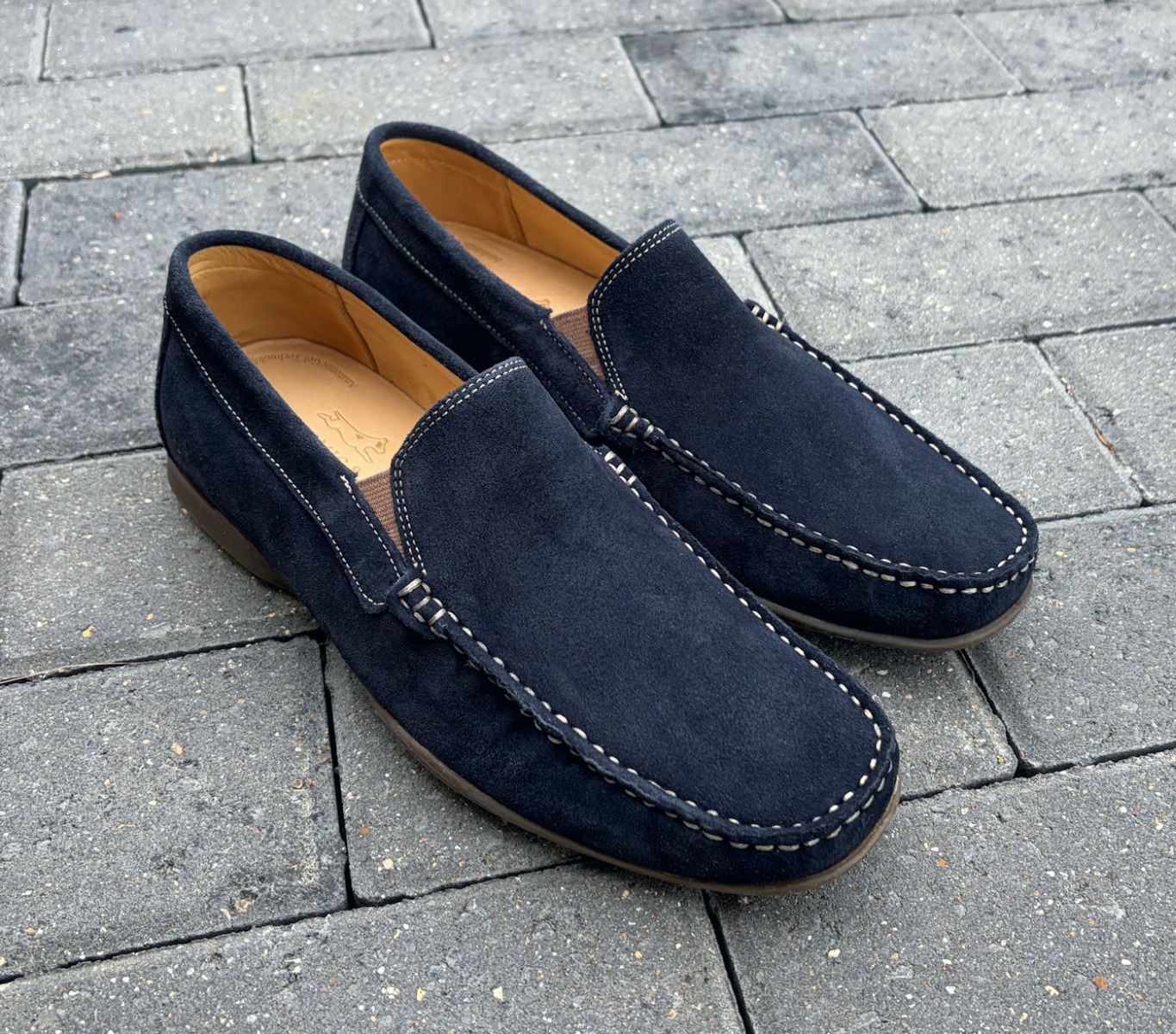 Anatomic Shoes Dark Navy Blue Suede Slip On Loafers