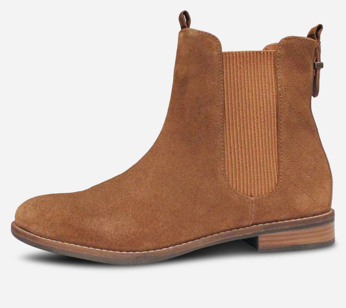 Barbour Badminton II Chelsea Boots in Cognac Suede