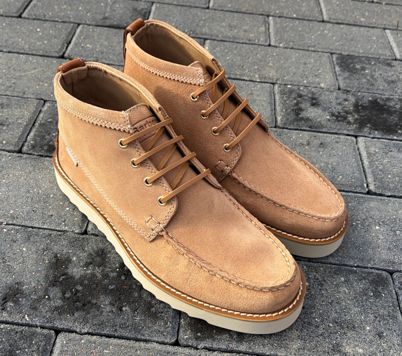 Barbour Stitched Lace Up Chukka Boot in Desert Brown Suede