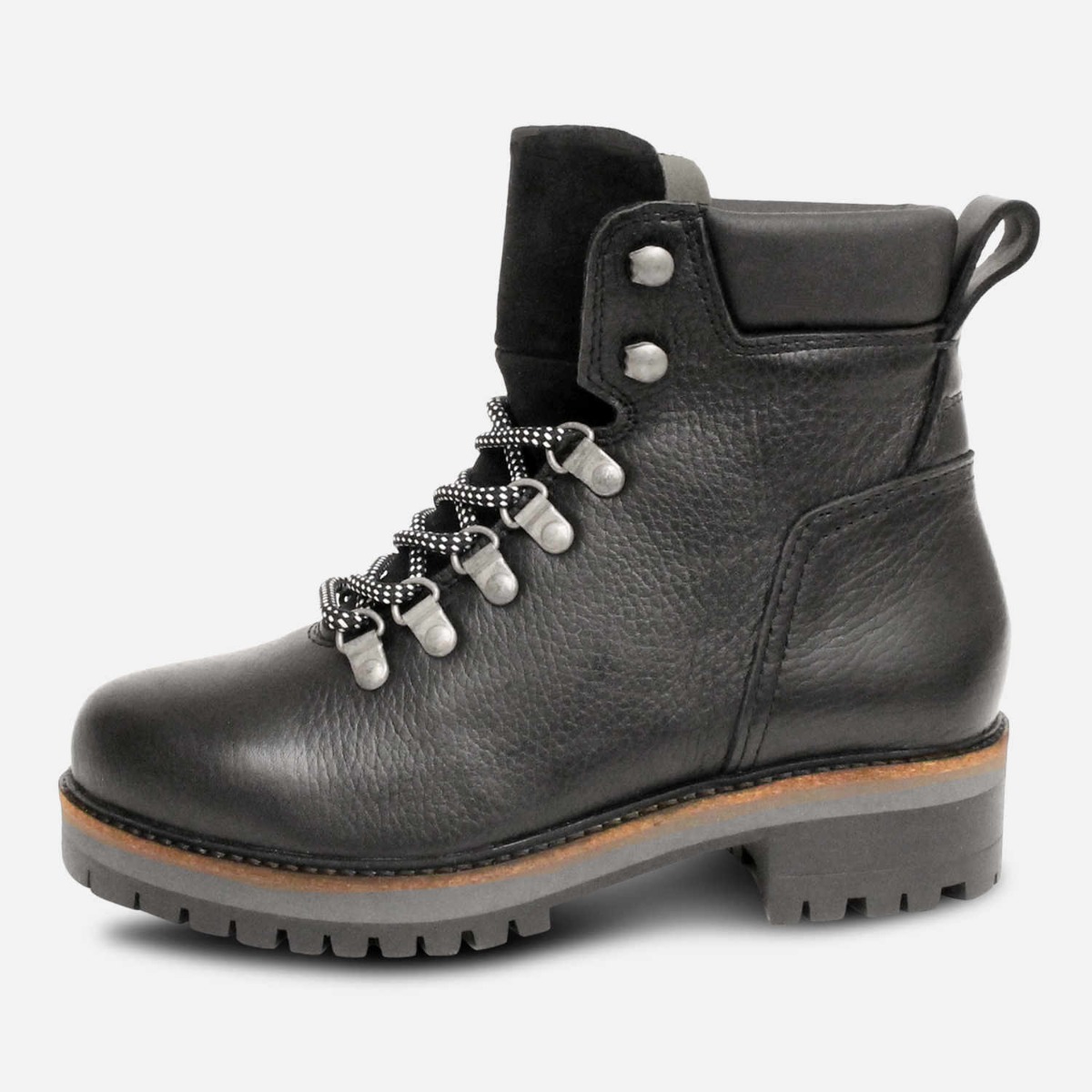 Barbour Luxury Stanton Trekking Boot in Black Leather