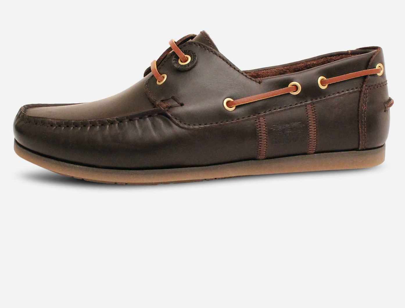 Barbour Dark Brown Leather Mens Capstan Boat Shoes