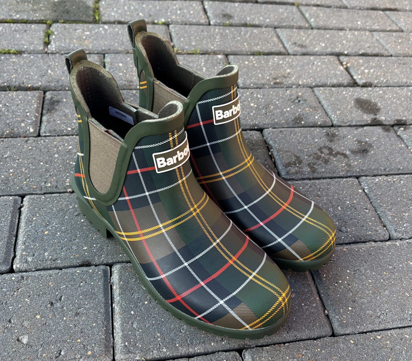Barbour Wilton II Classic Green Tartan Chelsea Boot Welly