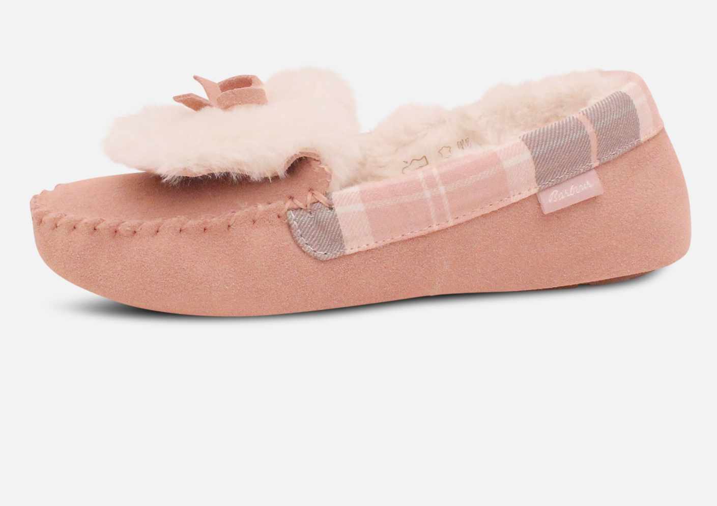 Barbour Warm Lined Pink Slippers with Gift Box