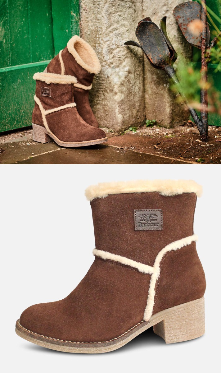 Barbour Dark Brown Suede Warm Frankie II Boots