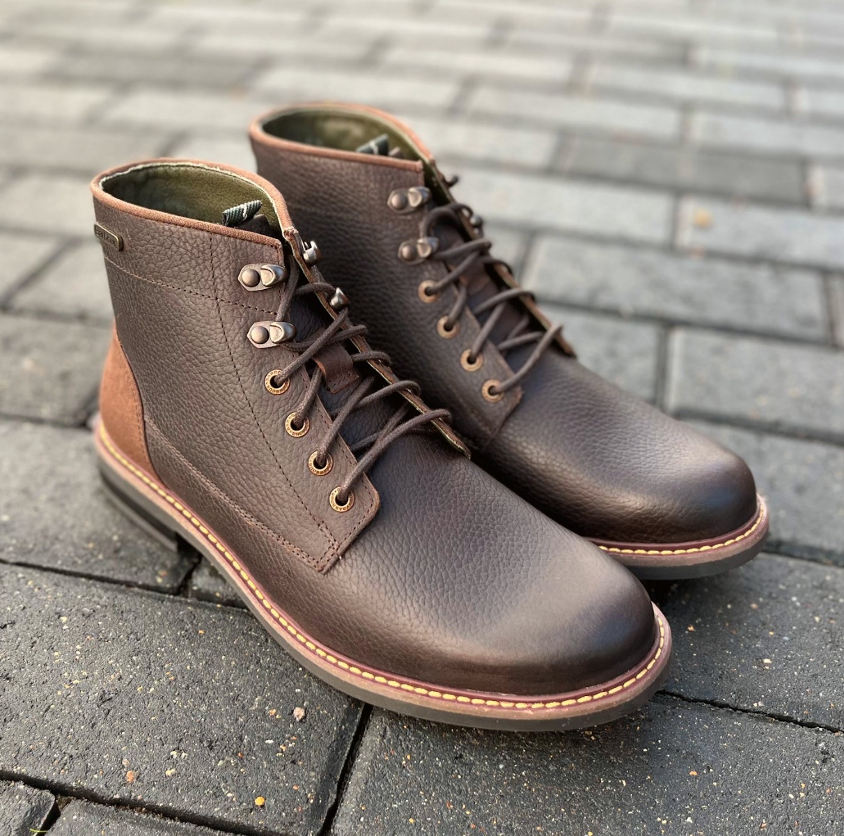 Barbour Brown Mens Designer Lace Up Country Boots