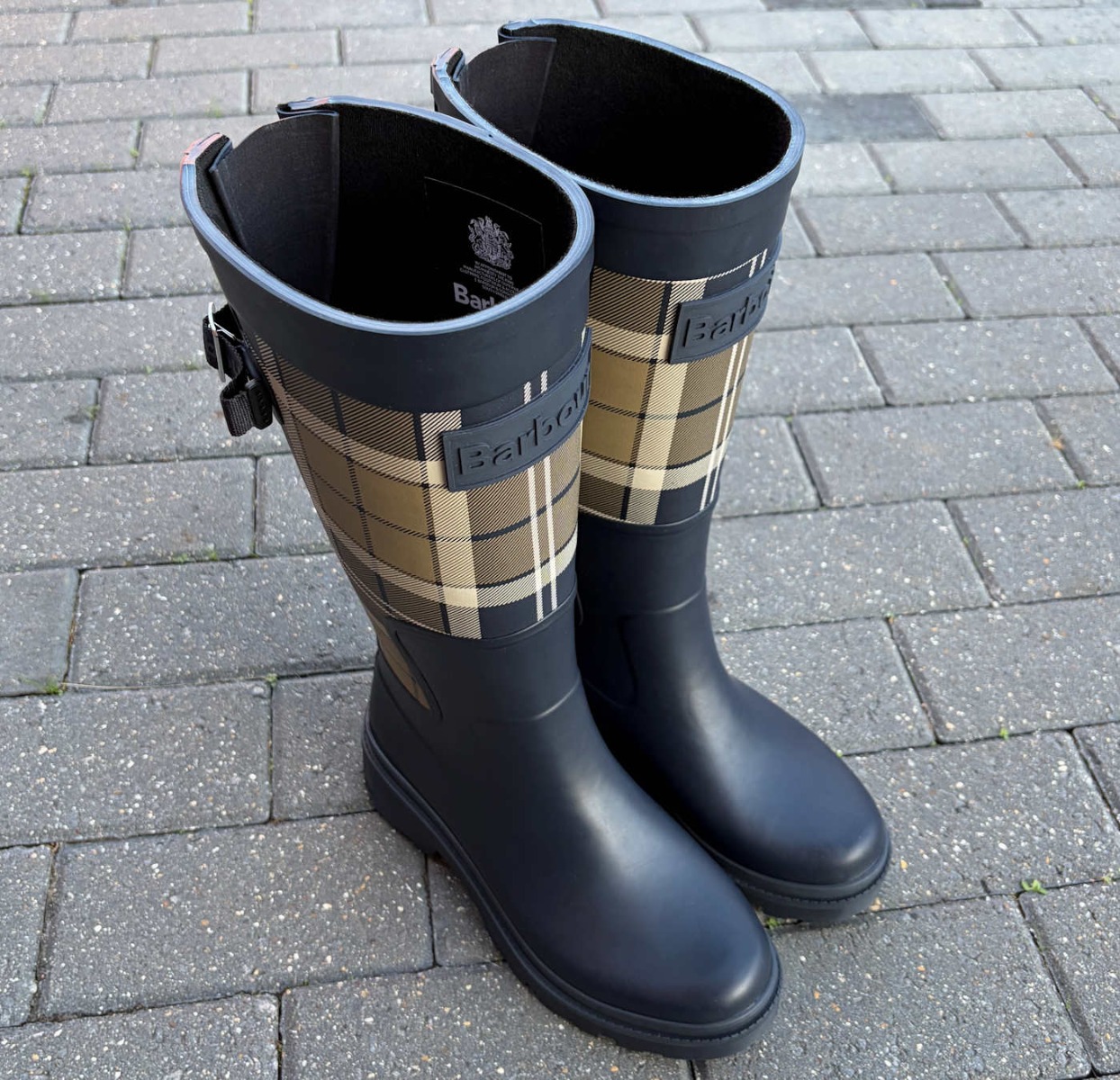 Barbour Dena II Designer Wellies in Dark Navy Blue
