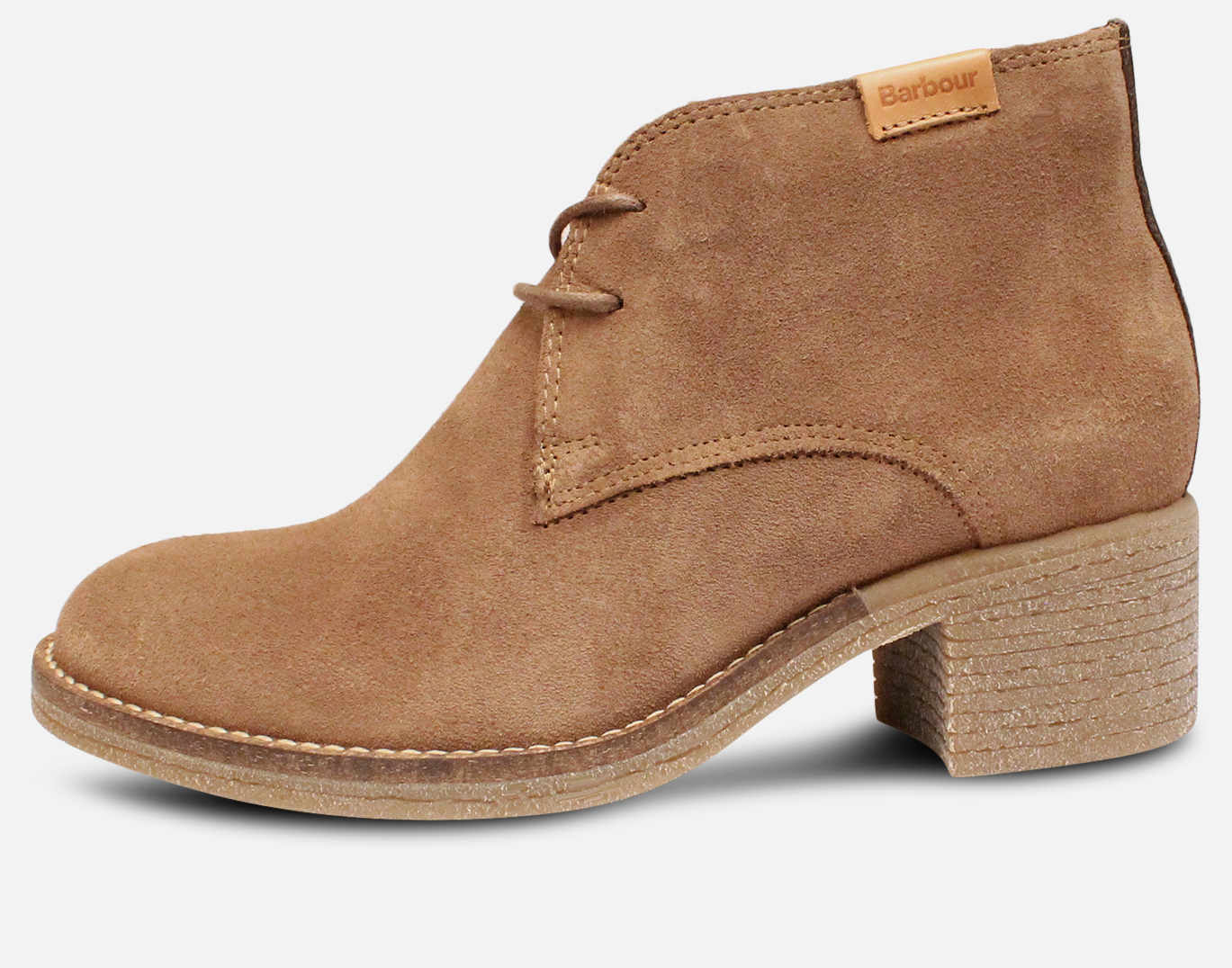 Barbour Light Brown Suede Edele III Lace Heeled Boots