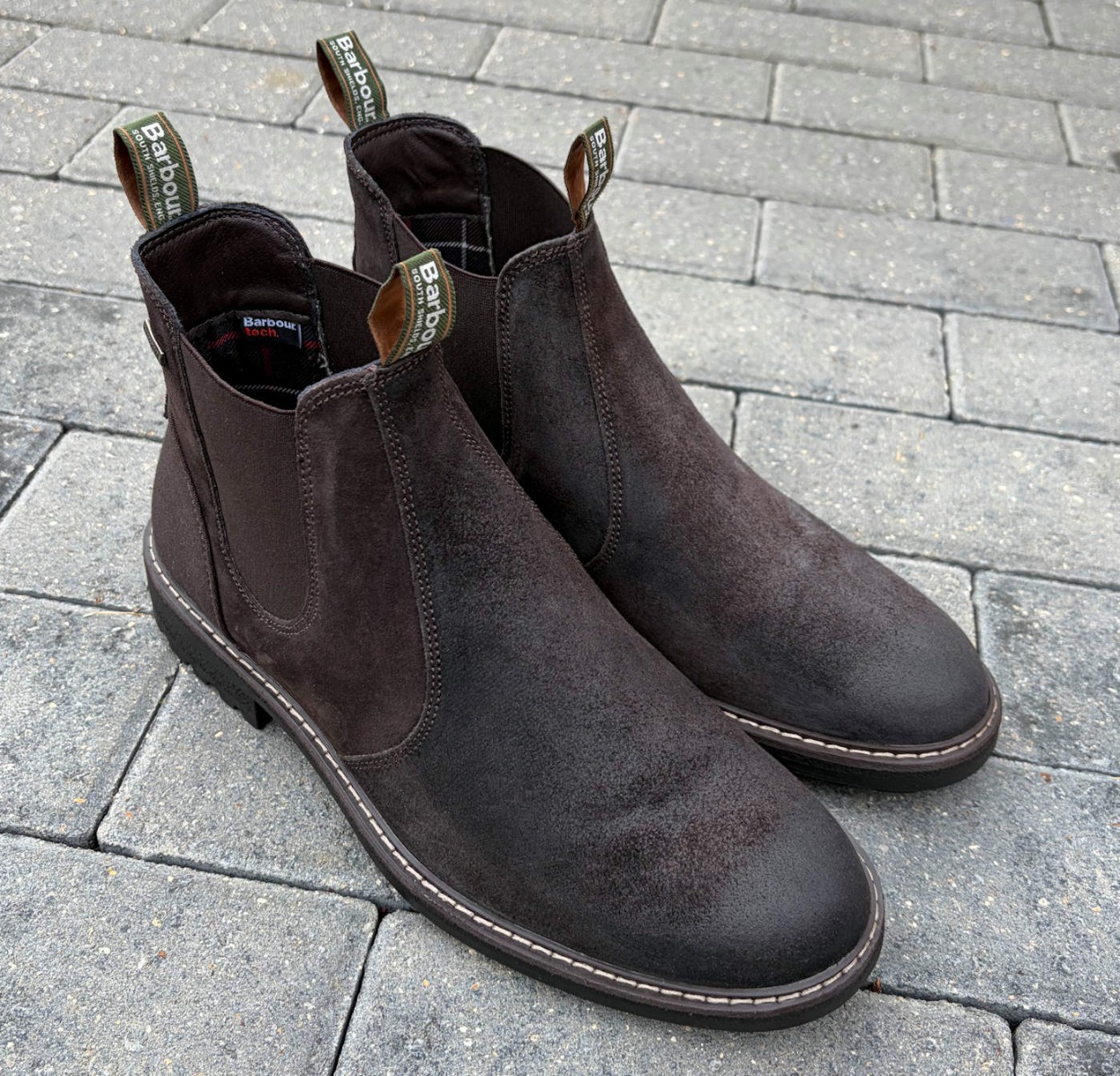 Barbour Dark Brown Waxy Nubuck Waterproof Chelsea Boots