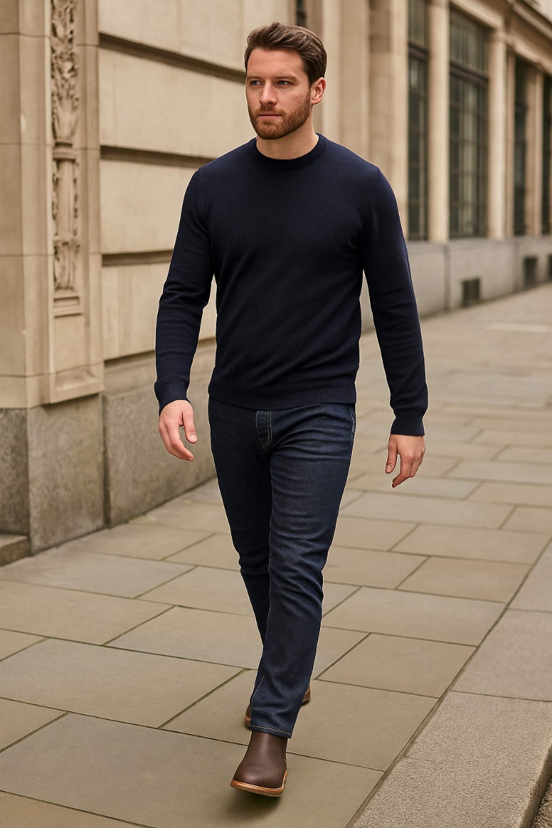 Barbour Dark Brown Farsley Mens Slip On Chelsea Boots