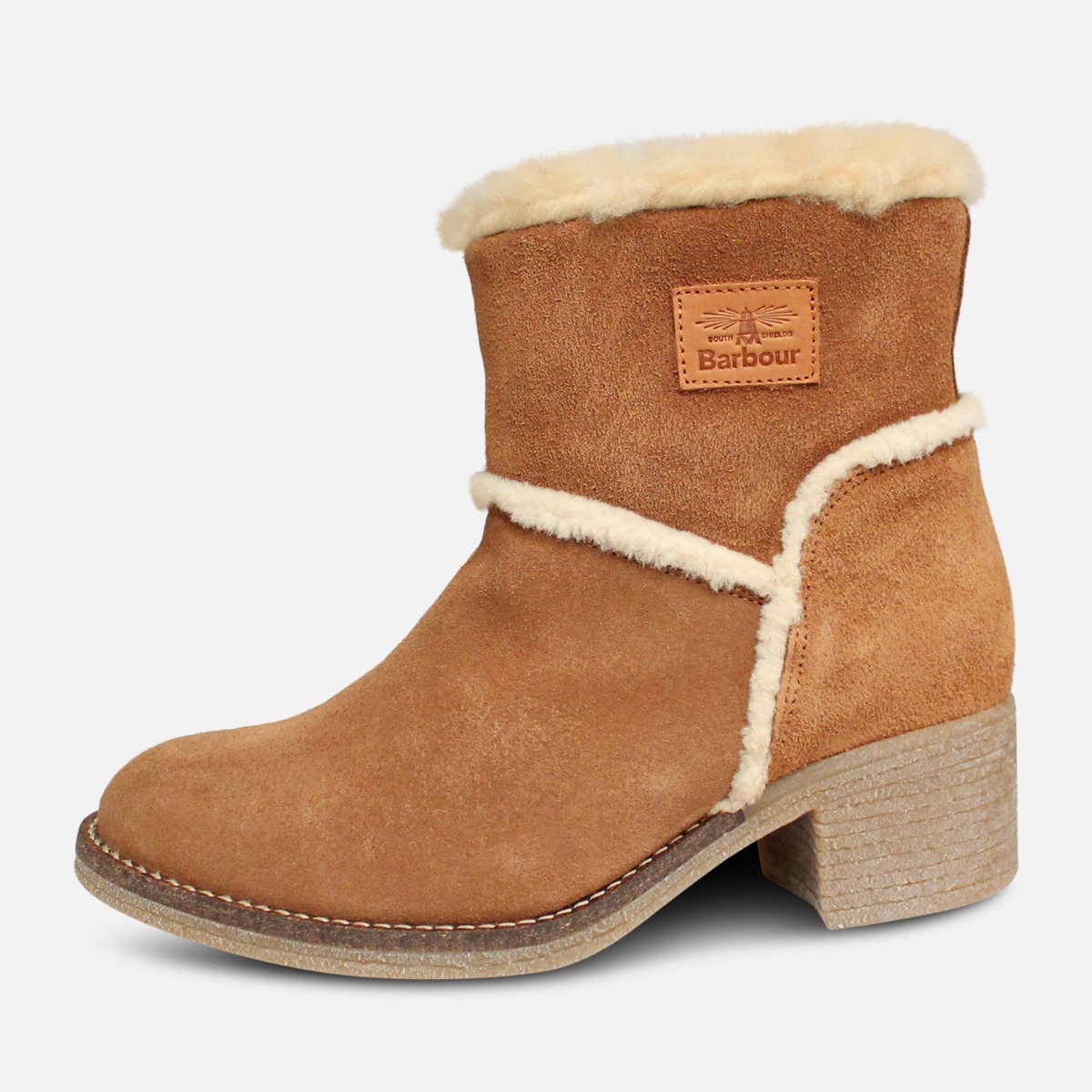 Barbour Light Brown Suede Frankie II Boots with Heel