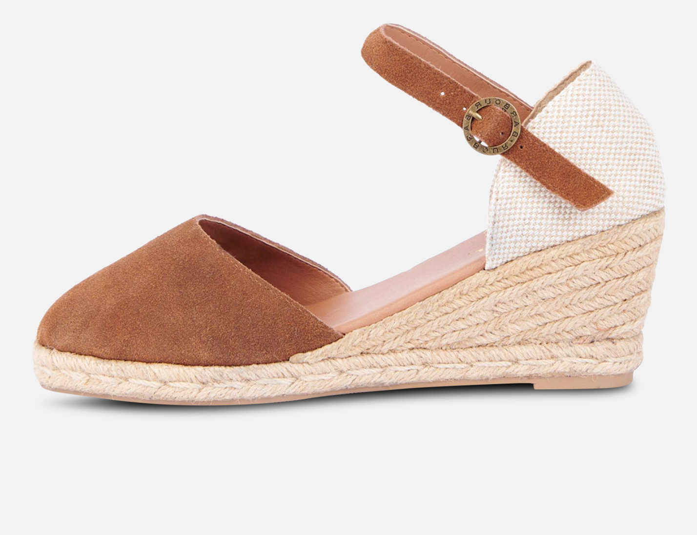 Barbour Light Brown Suede Designer Wedge Sandals