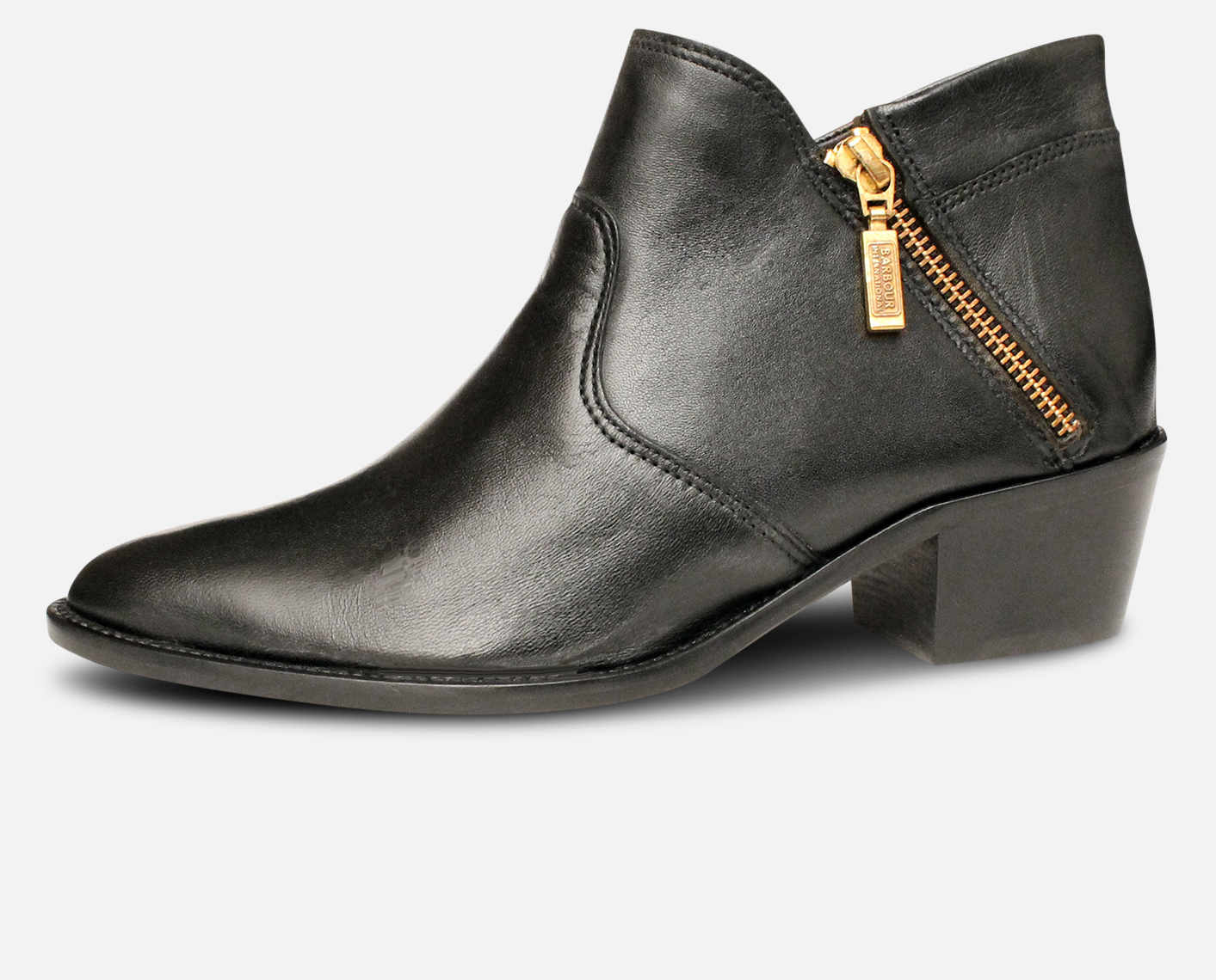 Barbour International Supple Black Nappa Heeled Zip Boot