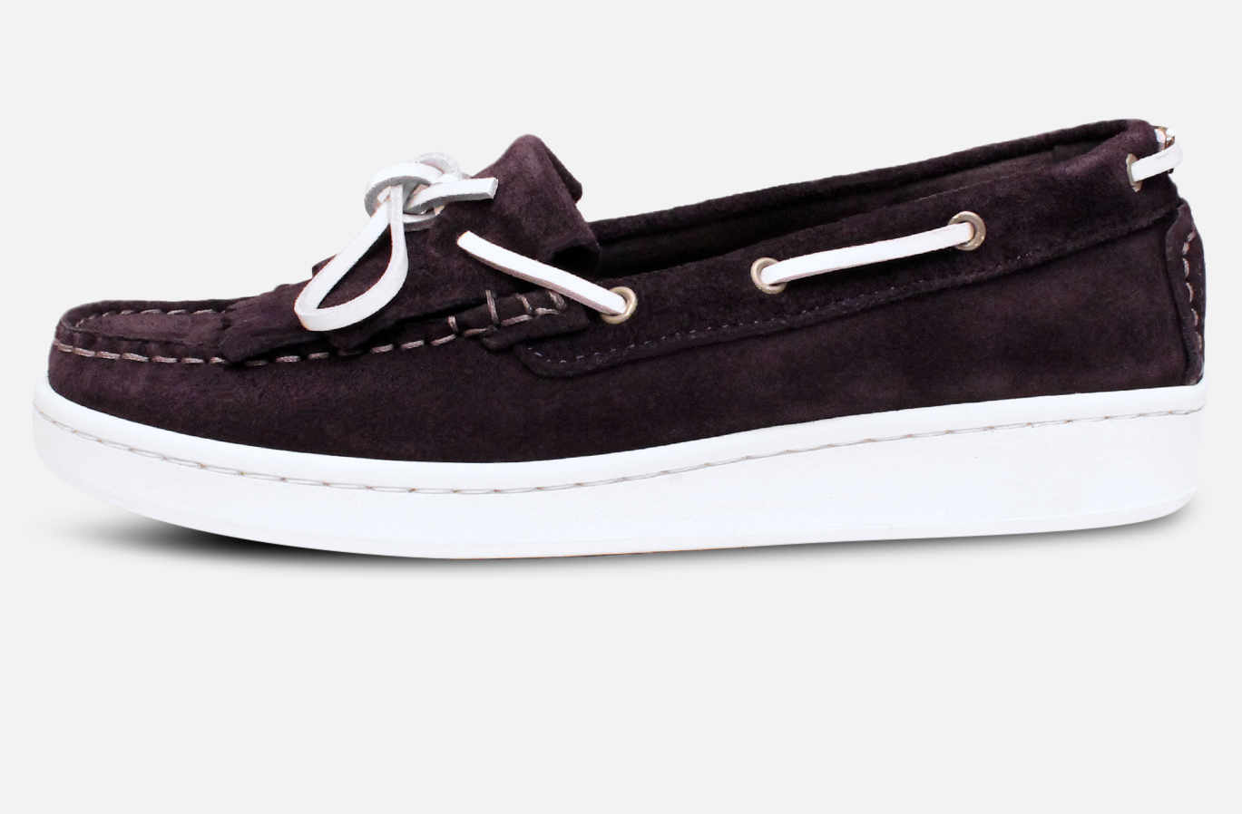 Barbour Klara Navy Blue Suede Double Fringe Loafers