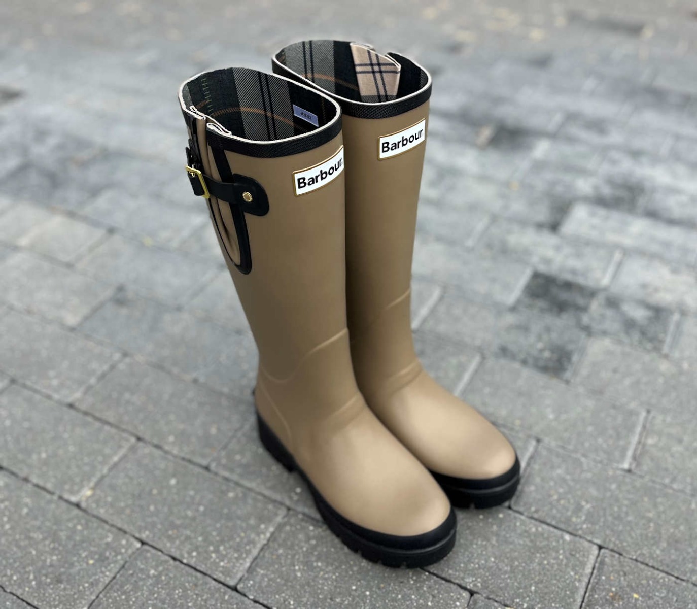 Barbour Leighton II Putty Full Length Wellington Boots