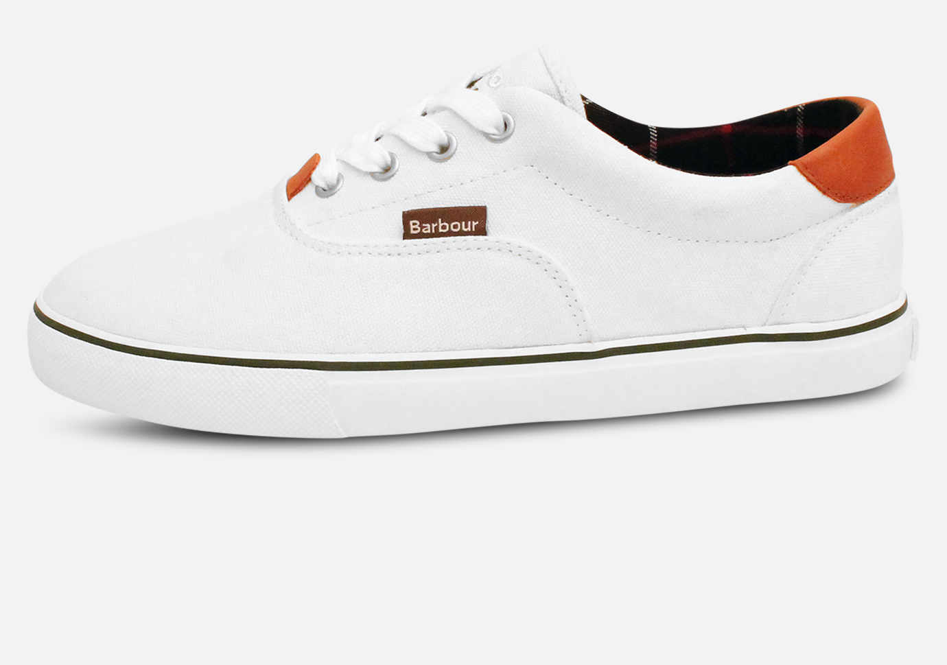 Barbour Designer Canvas Training Shoes in Off White