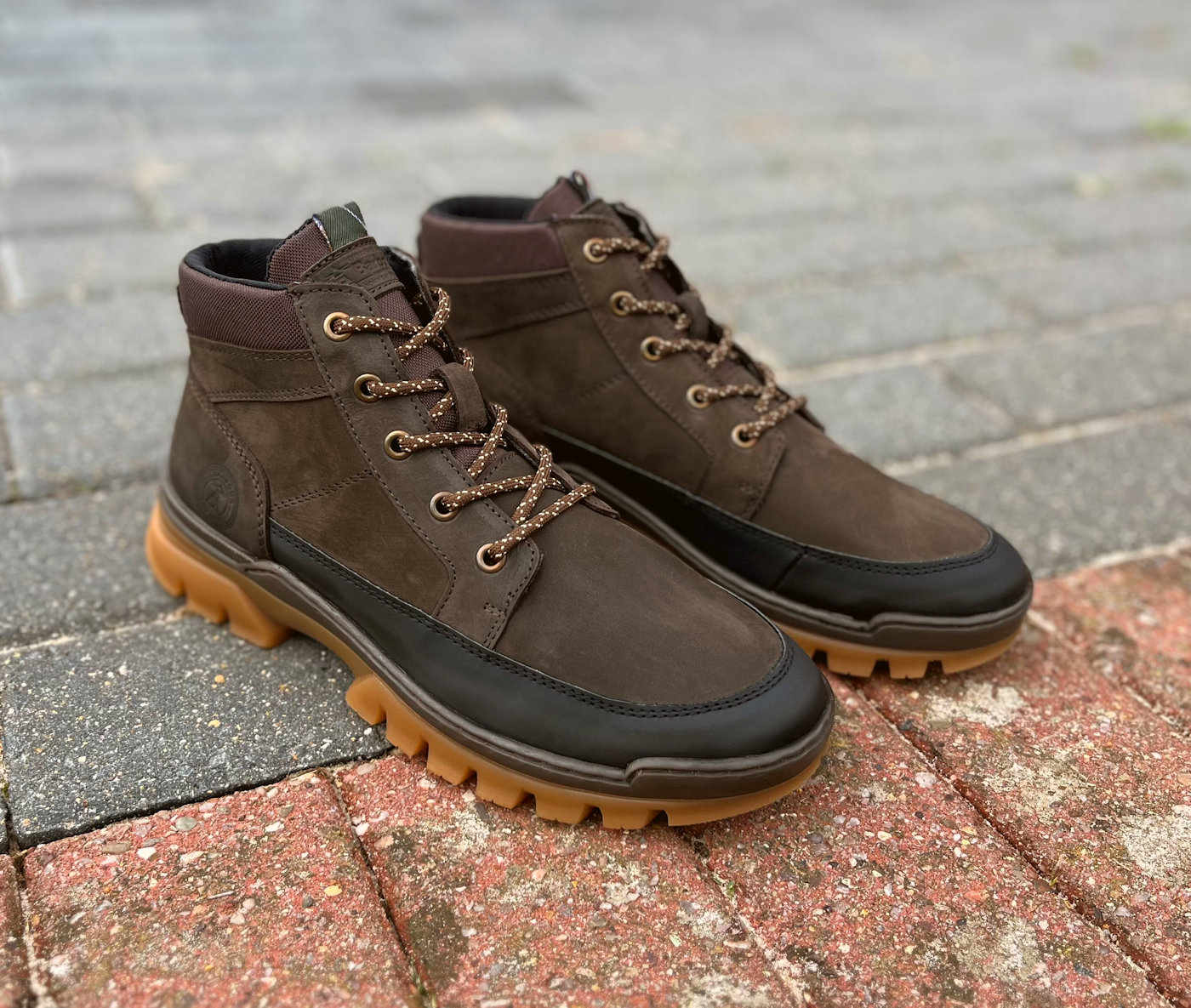 Barbour Brown Lace Up Walking Boots with Rubber Sole