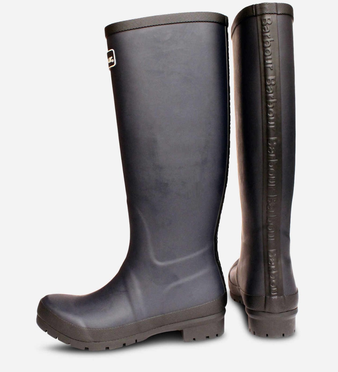 Barbour Abbey Waterproof Wellies in Navy Blue Rubber