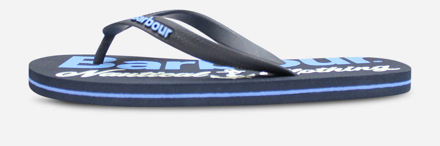 Barbour Nautical Beach Navy Blue Flip Flop Sandals