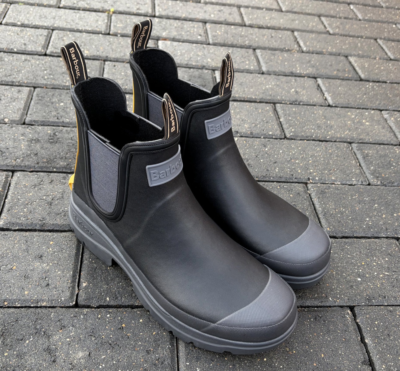 Barbour Black & Grey Waterproof Walking Chelsea Boot Welly