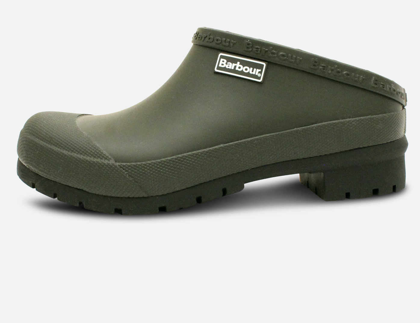 Barbour Olive Green Womens Slip On Clog Shoes