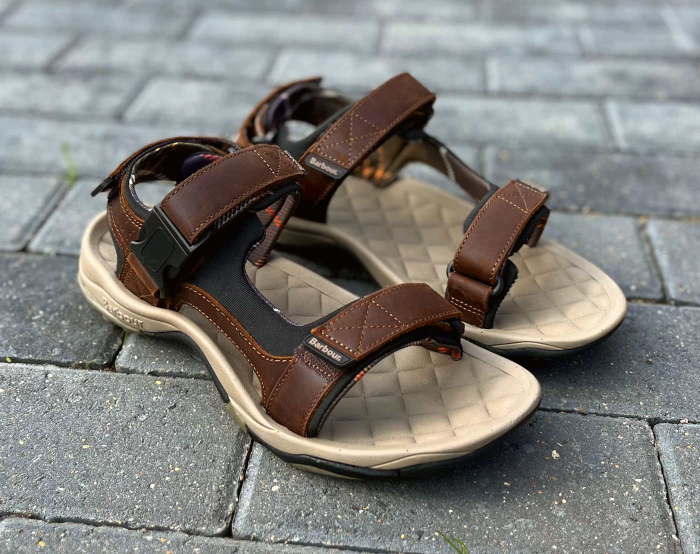 Barbour Brown Waxy Mens Comfort Trekking Sandals