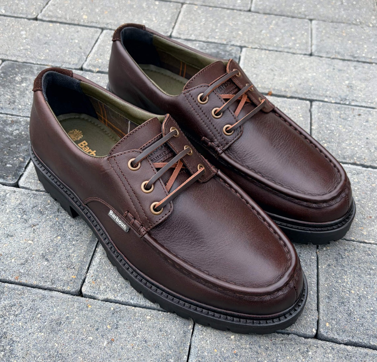 Barbour Formal Dark Brown Leather Designer Lace Up Mens Shoes
