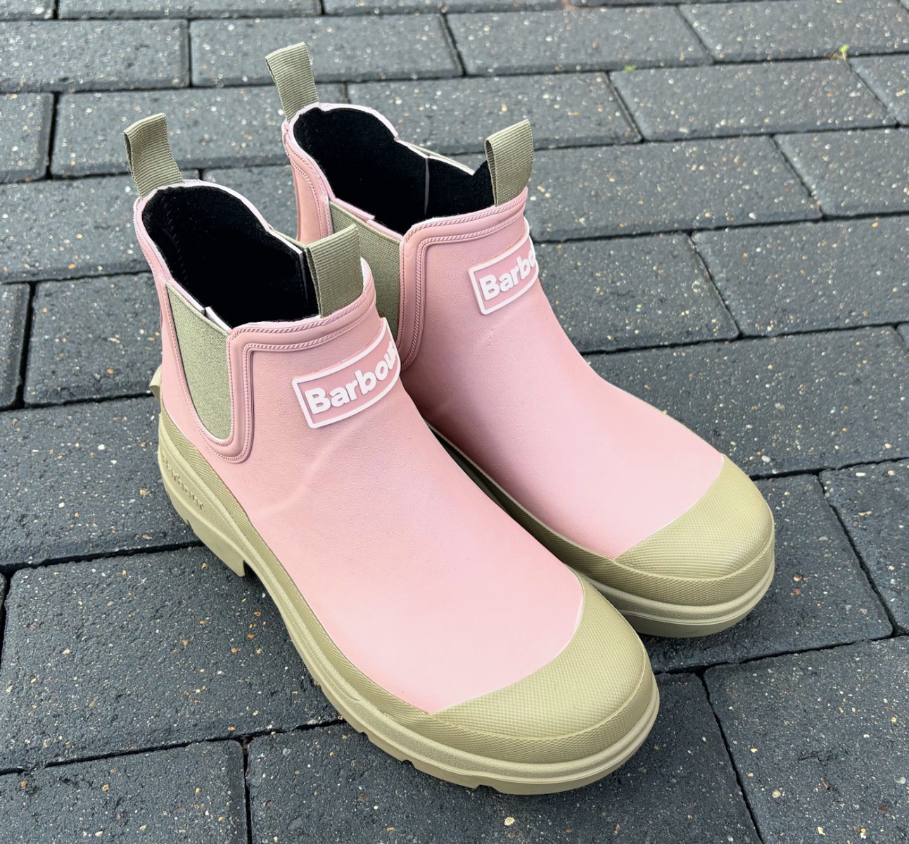 Barbour Pink & Beige Nimbus Chelsea Boot Waterproof Wellies