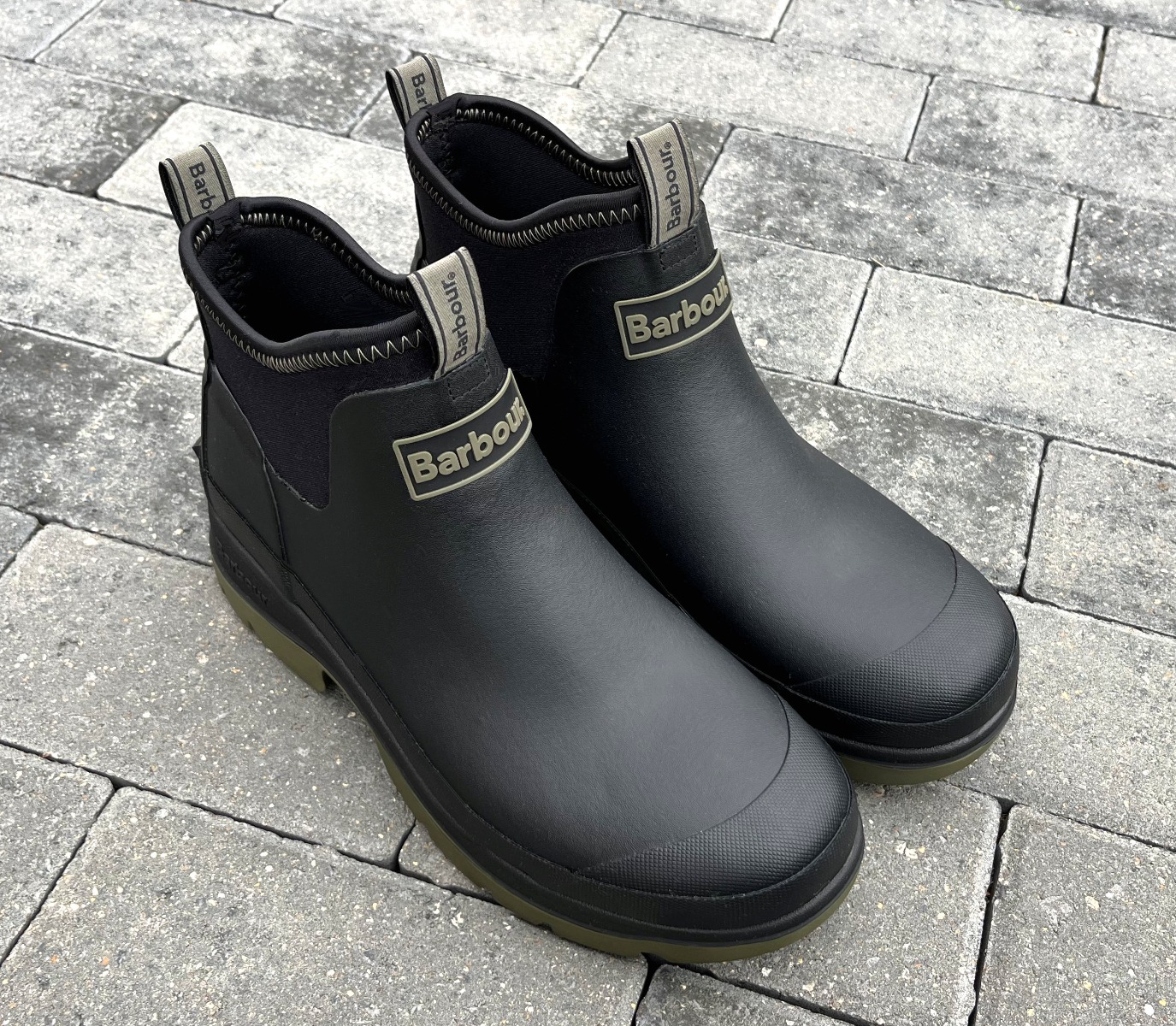 Barbour Mens Black Waterproof Wellington Chelsea Boots