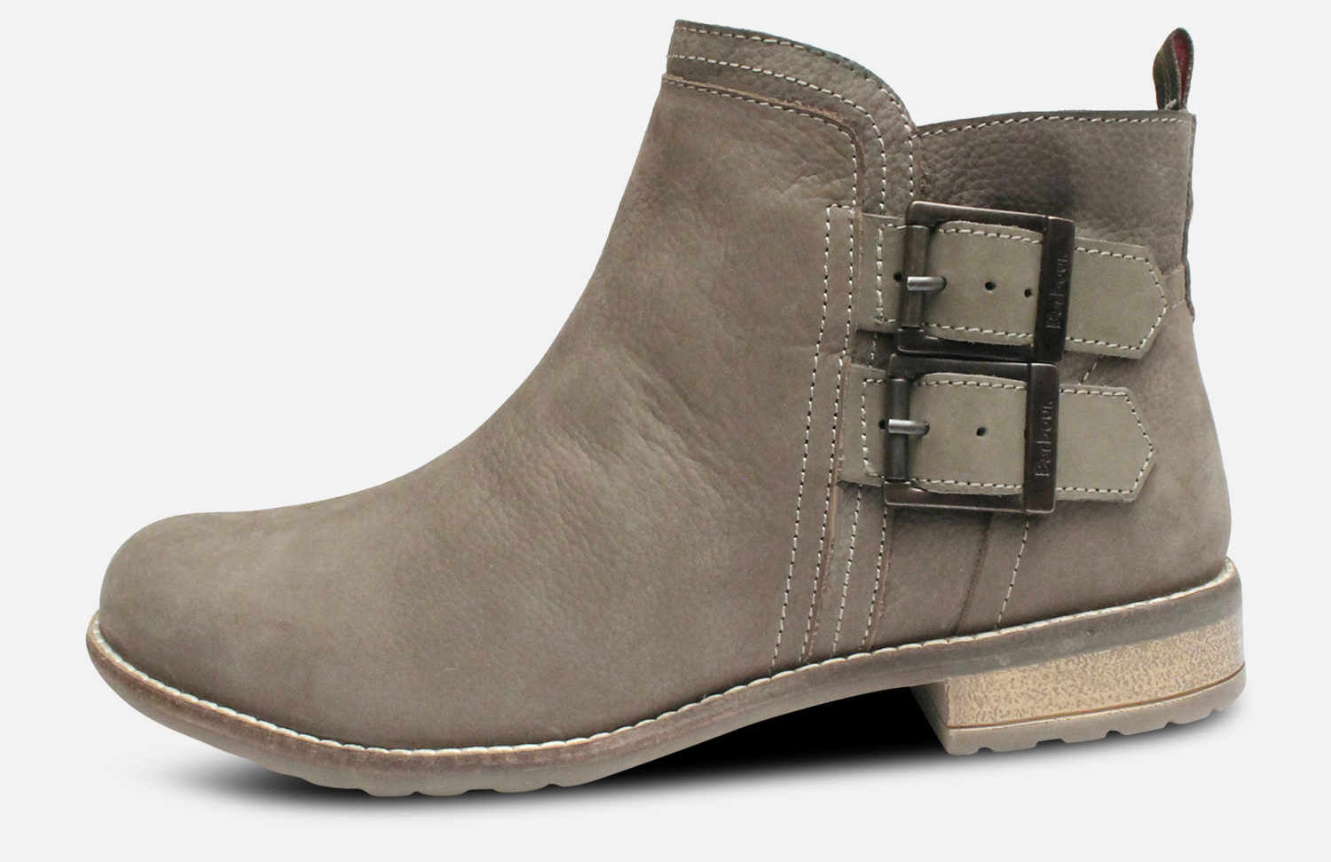 Barbour Sarah Twin Buckle Boots in Olive Nubuck