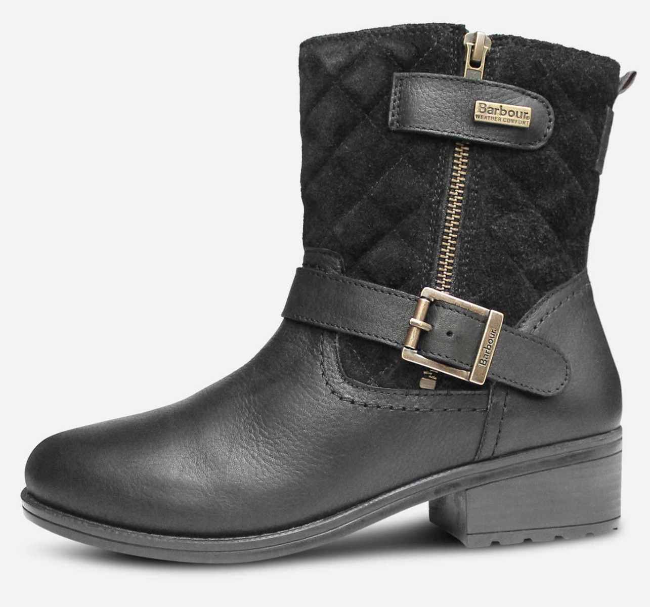Barbour Sienna II Waxy Black Quilted Ankle Boots