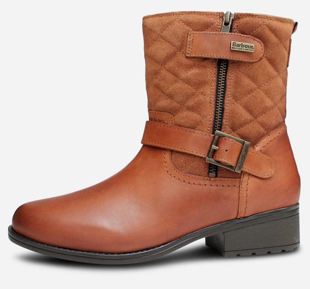 Barbour Sienna II Chestnut Brown Quilted Ankle Boots