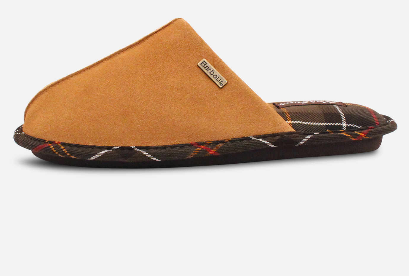 Barbour Light Brown Suede Designer Mule Slippers