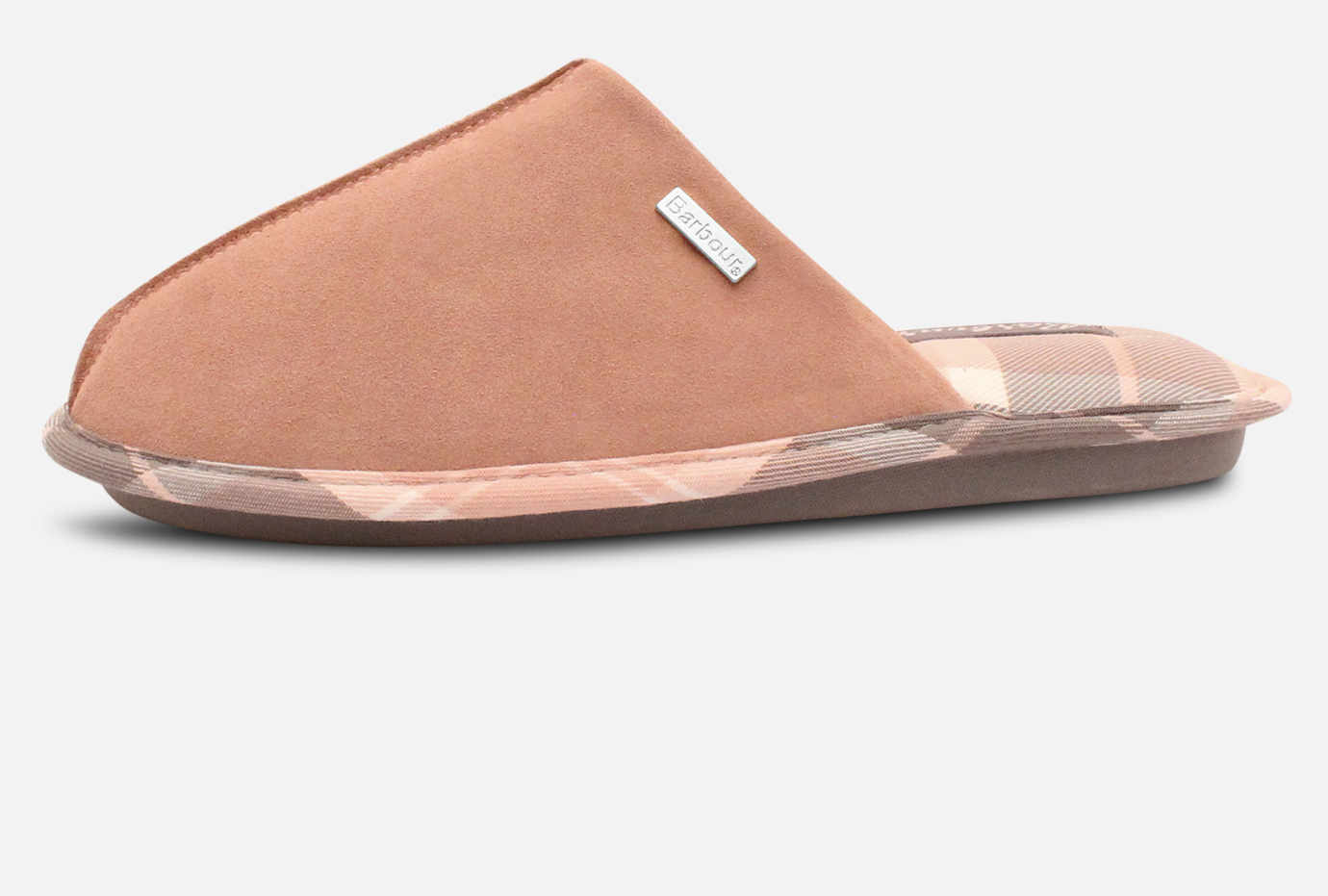 Barbour Designer Pink Suede Mule Slippers with Gift Box