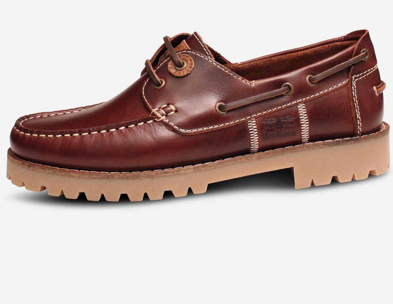 Barbour Mens Brown Stern Boat Shoes with Rubber Sole