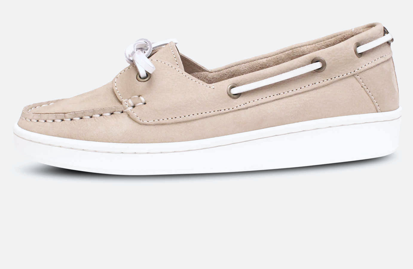 Barbour Miranda II Light Grey Nubuck Boat Shoes