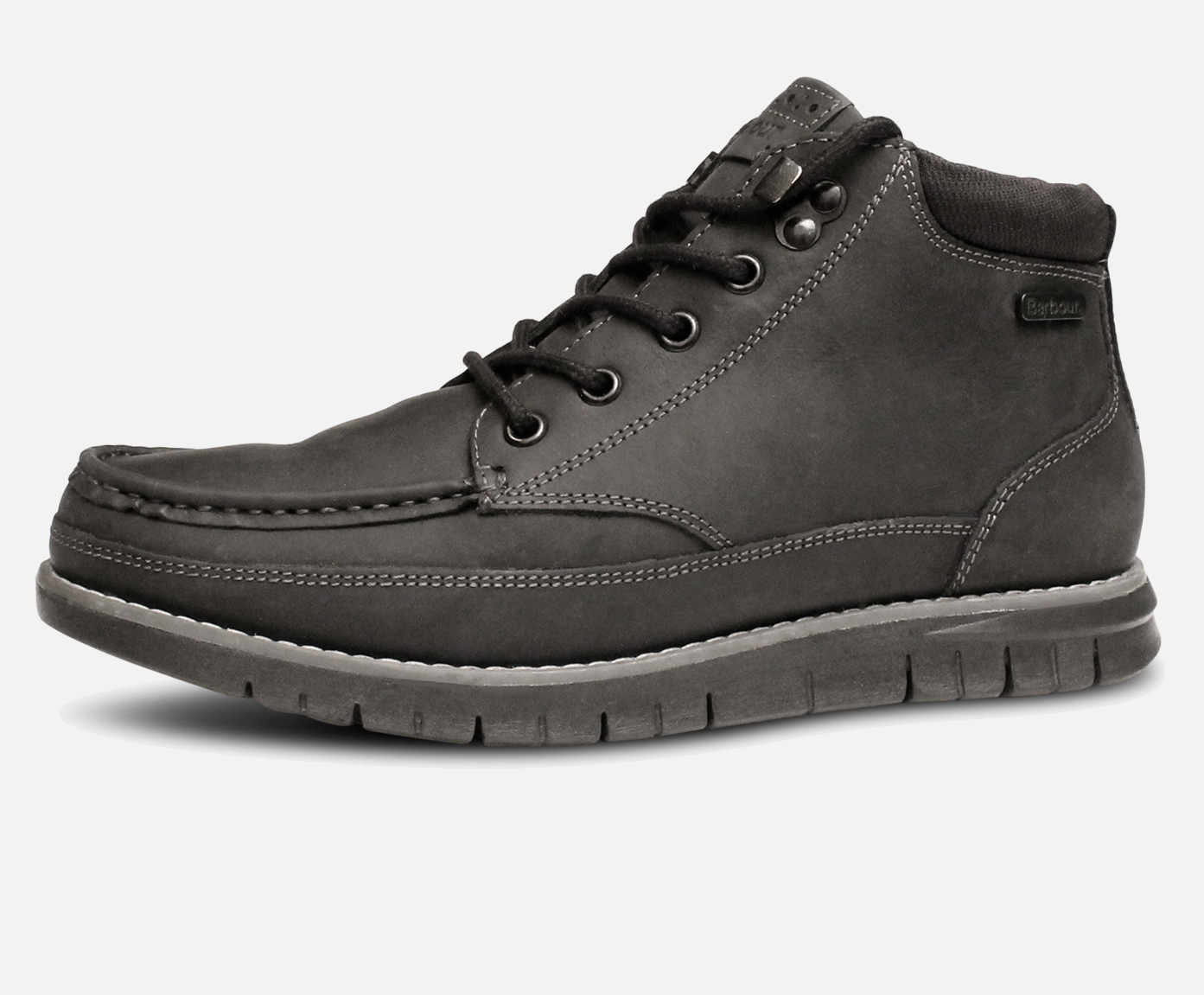 Barbour Designer Victory Lace Up Boots in Black Nubuck