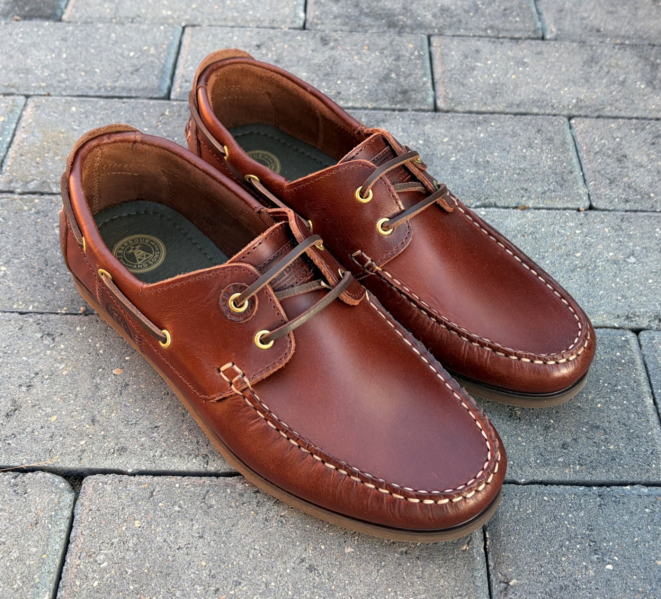 Barbour Waxy Brown Mens Designer Lace Up Boat Shoes