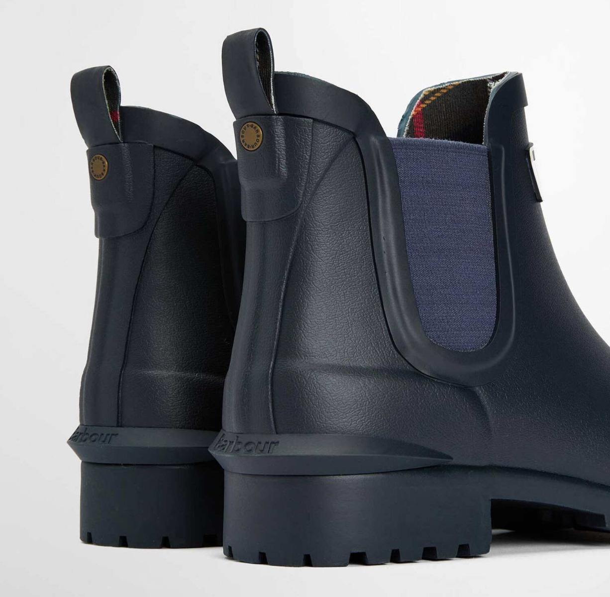 Barbour Ladies Wilton Chelsea Boot Welly in Navy Blue