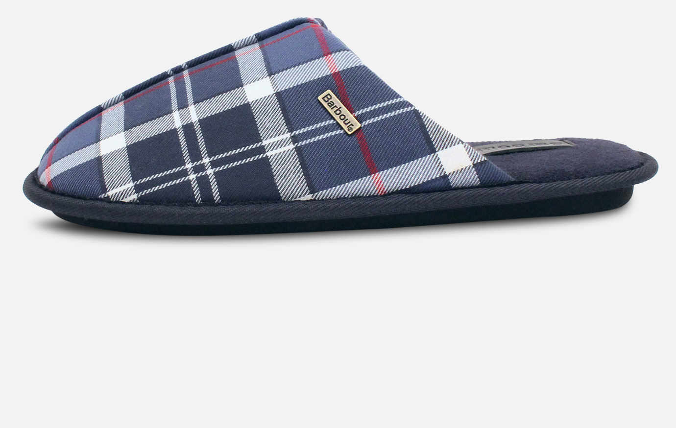 Barbour Designer Mens Blue Tartan Indoor Slippers