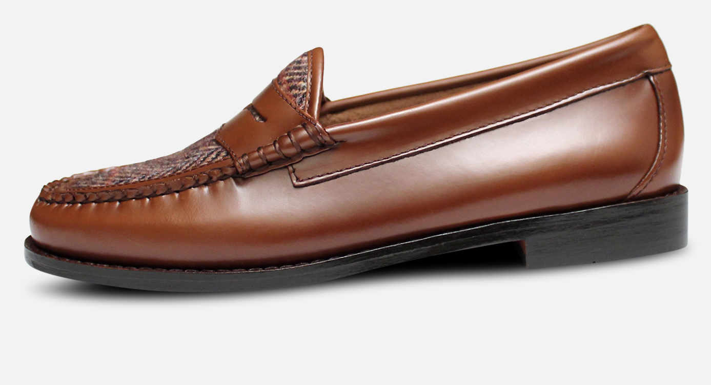 Bass Weejun Harris Tweed Two Tone Womens Loafer Shoes