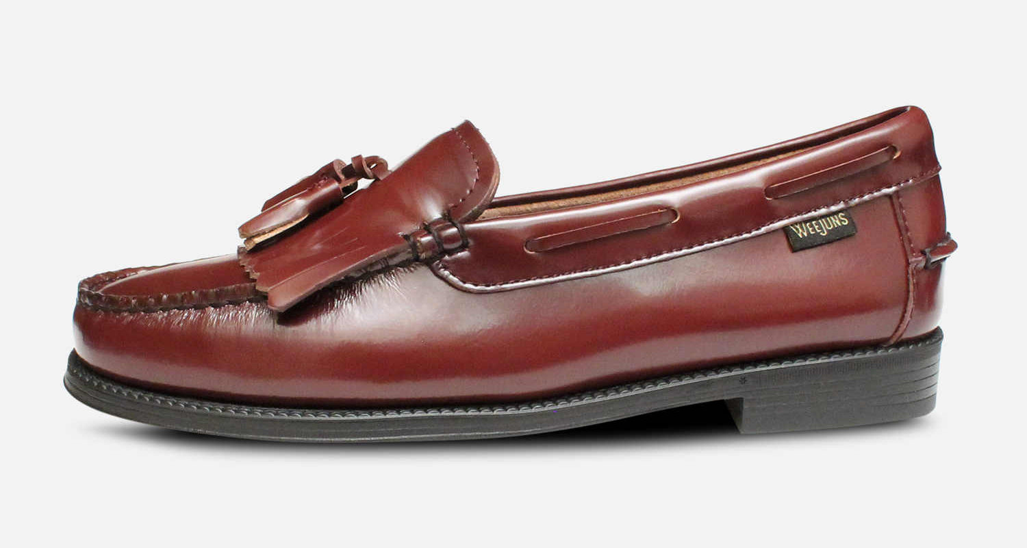 Bass Rubber Sole Ladies Esther Kiltie Burgundy Loafer Shoes