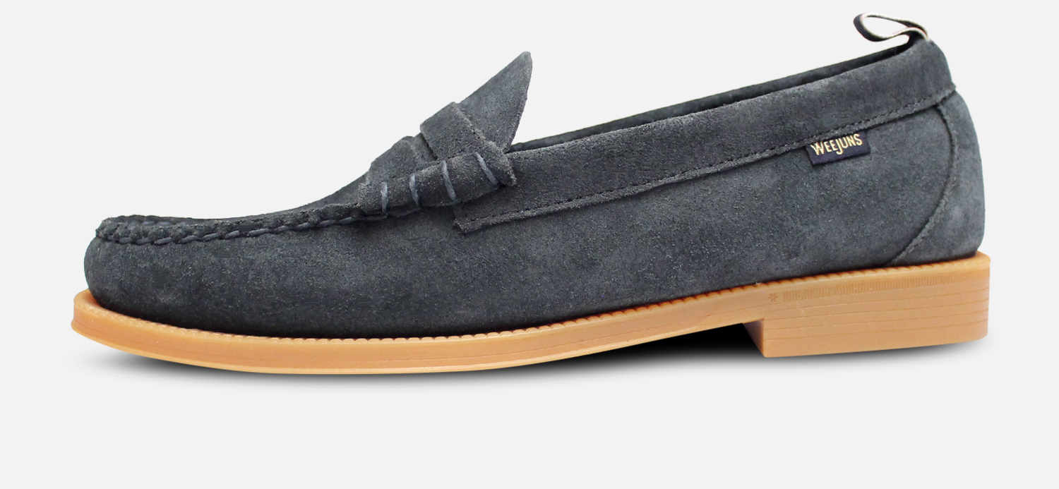 Bass Weejuns Jeans Blue Suede Leather Larson Loafers