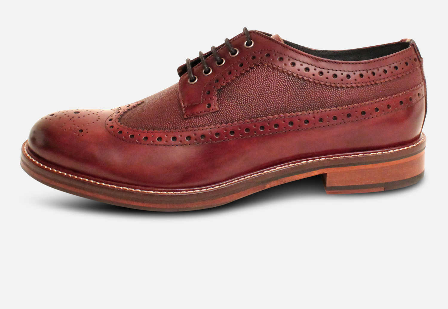 Ben Sherman Premium Oxblood Leather Wingtip Lace Up Brogues
