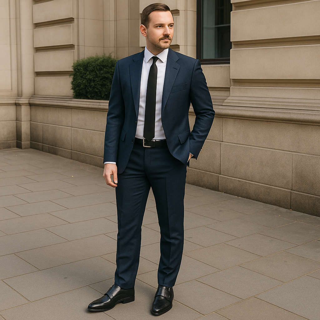 Designer Black Double Buckle Monk Shoes by Exceed