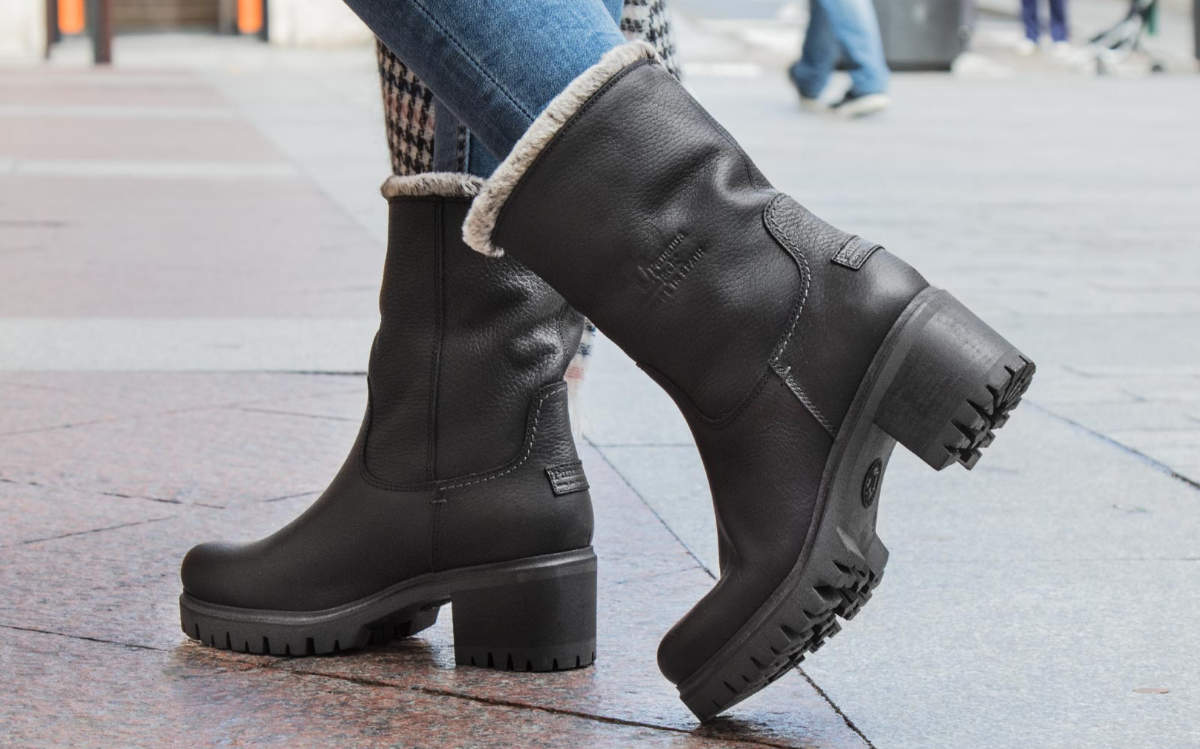 Ladies Panama Jack Black Fur Piola Boots