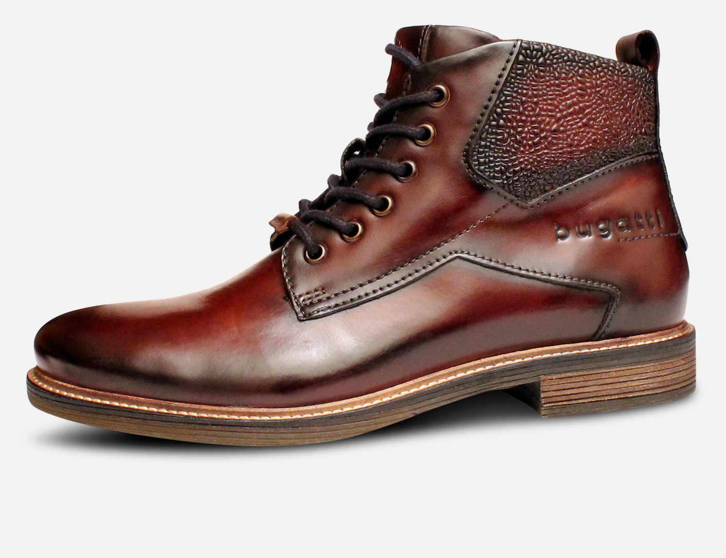 Bugatti Designer Dark Brown Zip Boots with Rubber Sole